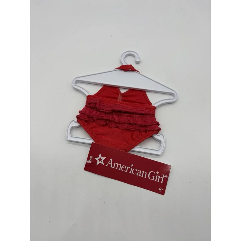 American Girl Red Ruffled Swimsuit 2009- Doll Bathing Suit Bikini